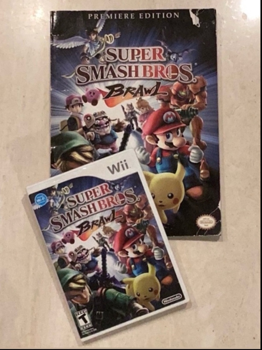 Super Smash Bros Brawl Nintendo Wii Game & Guide CIB Tested Working